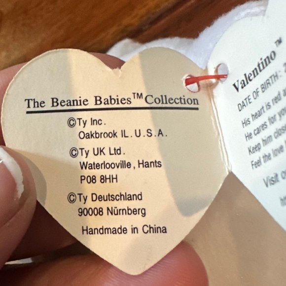 Ty Beanie Babies Valentino The Bear - NWMT - Picture 8 of 9